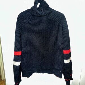 Zadig & Voltaire Zoe Distressed Hem Ribbed Turtleneck Sweater